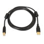 Aisens Cable USB 2.0 para Impresora con Ferrita, Tipo A a Tipo B, 3m, Negro